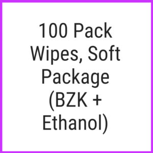 100 Pack Wipes, Soft Package (BZK + Ethanol)