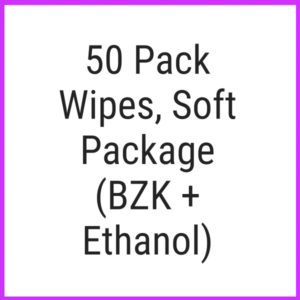 50 Pack Wipes, Soft Package (BZK + Ethanol)
